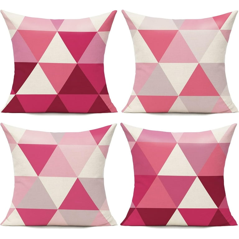 Hot Pink Outdoor Throw Pillow Covers 18x18 Set of Colorful Fun