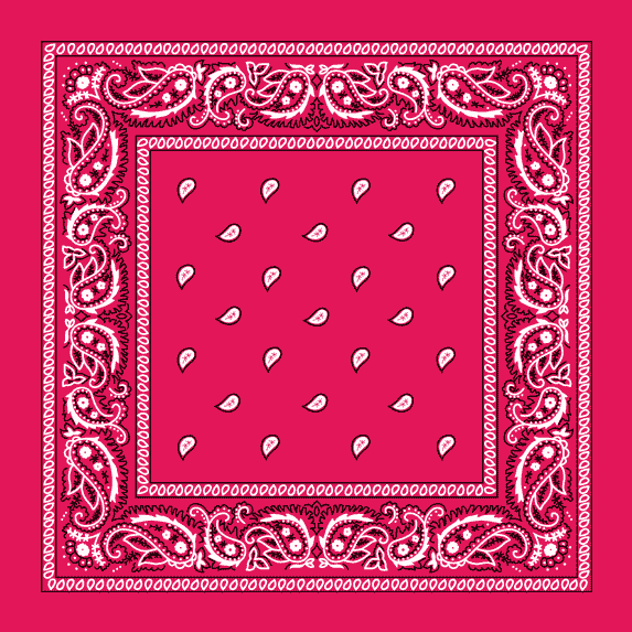 Hot Pink Paisley Bandana - Single Piece 22x22