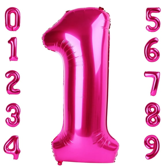 Hot Pink Party Decorations Number Balloon AFN140 Inch, 1 Balloon 1st Birthday Decorations Boy, 1 10 11 15 16 17 18 21 Balloons for Birthday Party, 10th Birthday