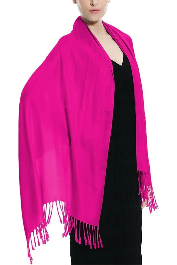 Hot Pink Pashmina Scarf Shawl, Bridesmaid Shawl, Bridal Wrap, Wedding Shawl