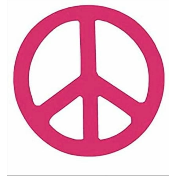 Hot Pink Peace Sign 6 Inch Vinyl Car Decal Peace and Love Sticker for Truck, Car, Tumbler, Cup, Laptop, Decor, Locker, Table, Window