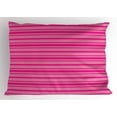 thumbnail image 1 of Hot Pink Pillow Sham Horizontal Bold and Thin Stripes in Pink Tones Geometrical Classic Composition, Decorative Standard Queen Size Printed Pillowcase, 30 X 20 Inches, Pink Hot Pink, by Ambesonne, 1 of 2