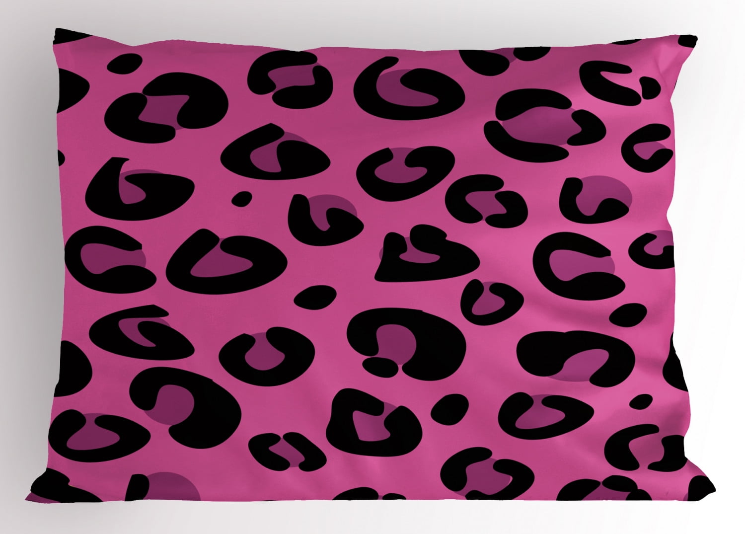 Hot Pink Leopard Print Polyester Standard Pillow Sham