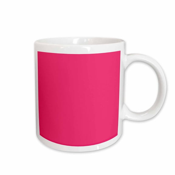 3drose, Hot Pink - Plain Simple One Solid Color - Girly Bright Vibrant Neon Tropical Summery Summer Pink, 15oz Mug