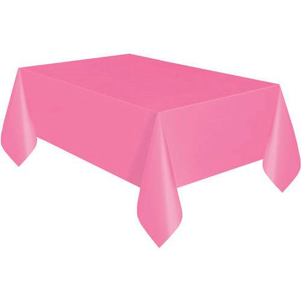 Hot Pink Plastic Party Tablecloth, 108 x 54in - image 1 of 4