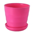 thumbnail image 1 of Hot Pink Plastic Plant Pot with Saucer, 3.5" Unbreakable Succulent Planter for Indoor Plants, 3.15 Inch Small Flower Pot for Windowsill Bedroom Decor, Vibrant Cute Container 1Pc, 1 of 3