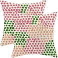 thumbnail image 1 of Hot Pink Polka Dot Pillow Covers 18x18 Inch Set of 2 Green Coral Outdoor Decor Throw Pillows for Couch Modern Boho Watercolor Aesthetic Decorative Cushion Cases for Home Sofa Bed Decorations, 1 of 6