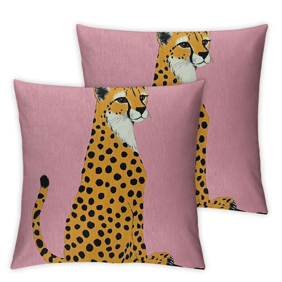 Hot Pink Preppy Cheetah Pillow Covers Preppy Room Decor Teen Girls, Preppy Bedroom Decor, Pink College Dorm Decor, Trendy Funky Pillow Covers