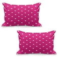 thumbnail image 1 of Hot Pink Quilted Pillowcover Set of 2, Symmetrical Pattern with White Stars Girlish Pattern Retro Party Tile, Standard Queen Size Pillow Cover for Bedroom, 36" x 20", Hot Pink White, by Ambesonne, 1 of 1