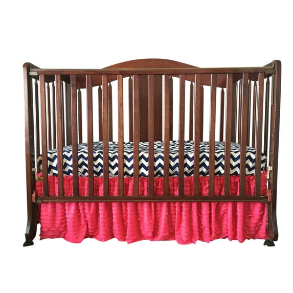 Hot Pink Ruffle Crib Skirt for Baby Girl Bedding Nursery Decor