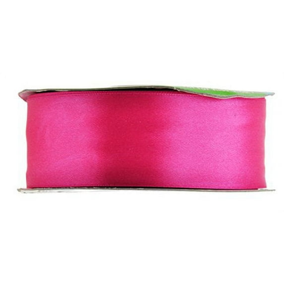 Hot Pink Satin Ribbon 1 1/2 Inch 50 Yard Roll for Gift Wrapping, Weddings, Hair, Dresses, Blanket Edging, Crafts, Bows, Ornaments; by Mandala Crafts