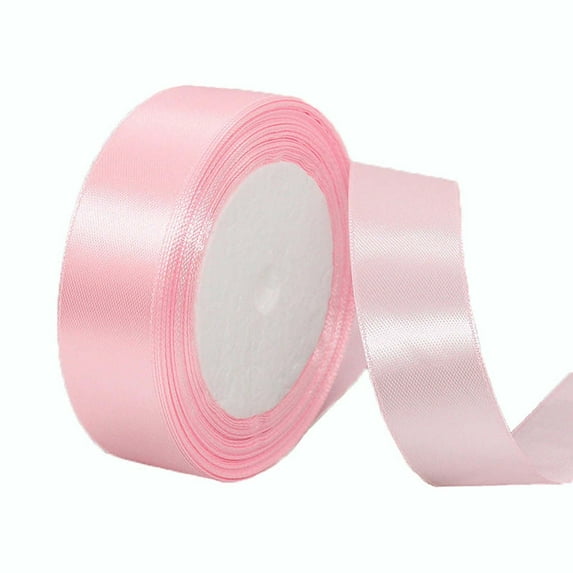 Hot Pink Satin Ribbon 1 Inches x 22m, Fabric Silk Pink Ribbon for Flower Bouquet Accessories, Gift Wrapping, Crafts, Hair Bows Making, Wreath, Wedding Party Decoration
