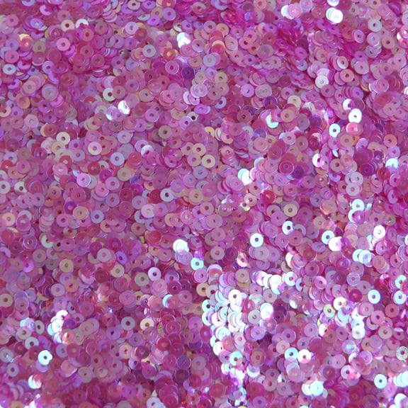 Hot Pink Sequins 3mm Crystal Rainbow Iris Iridescent Made in USA