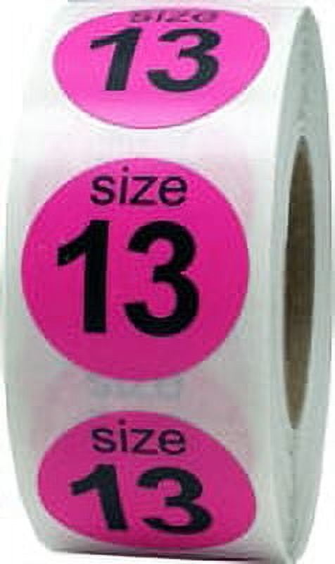 Hot Pink Shoe Size 13 Stickers | 0.75