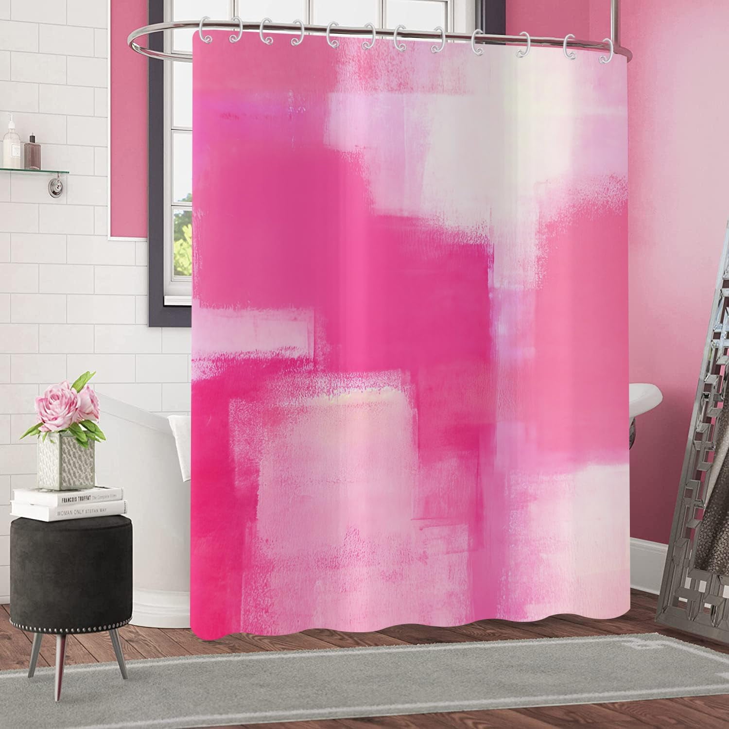 Hot Pink Shower Curtainnull