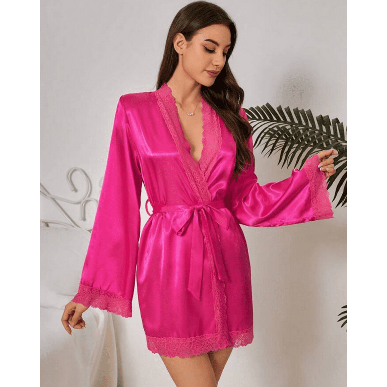 Hot pink robe silk hotsell