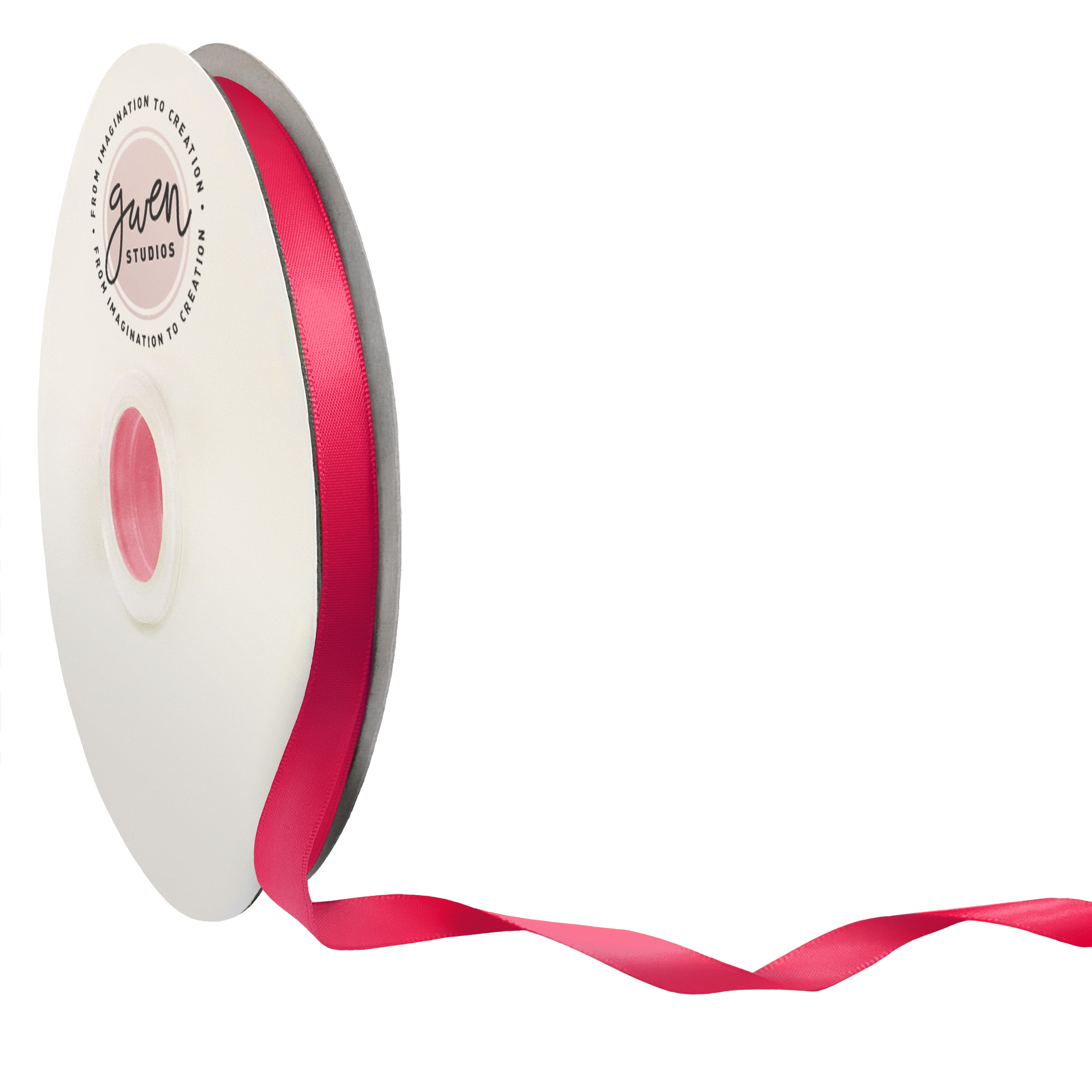 Hot Pink Single Face Satin Ribbon, 3/8" x 100 Yards by Gwen Studios