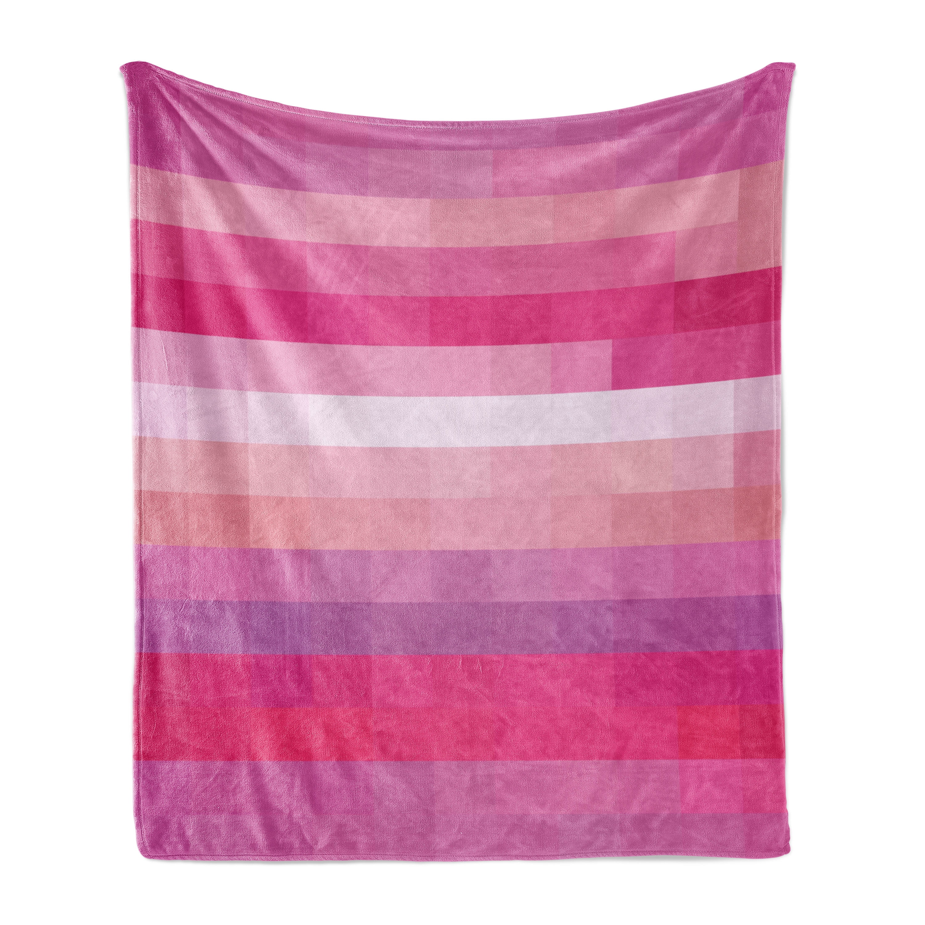Pink Fleece Patterned Hot Pink Soft Flannel Fleece Blanket, Abstract Vortex Swirls and Shapes ...