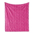 thumbnail image 1 of Hot Pink Soft Flannel Fleece Blanket, Ocean Waves Inspired Abstract Fantasy Pattern with Horizontal Curves and Lines, Cozy Plush for Indoor and Outdoor Use, 50" x 60", Pink Pale Pink, by Ambesonne, 1 of 6