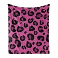 thumbnail image 1 of Hot Pink Soft Flannel Fleece Throw Blanket, Leopard Animal Skin Pattern in Abstract Style Wild Safari Jungle Theme, Cozy Plush for Indoor and Outdoor Use, 60" x 80", Fuchsia Black Pink, by Ambesonne, 1 of 6