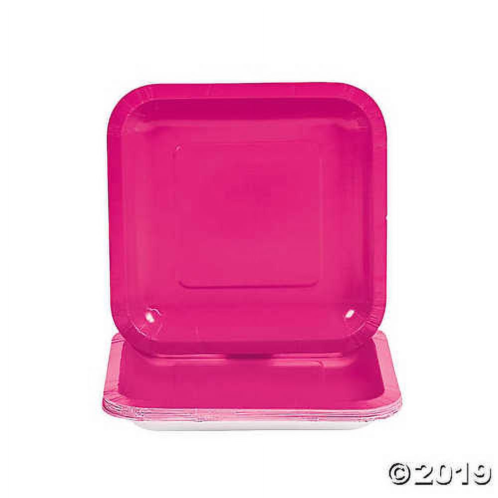 Hot Pink Square Paper Dessert Plates