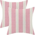 thumbnail image 1 of Hot Pink Summer OutdoorPillow Covers 18 x 18 Inch, Boho Polka Dots Striped Decor Throw Pillows for Couch Bed, Geometric Modern Farmhouse Decorative Pillowcase Linen Cushion Cover Set of 2, 1 of 6
