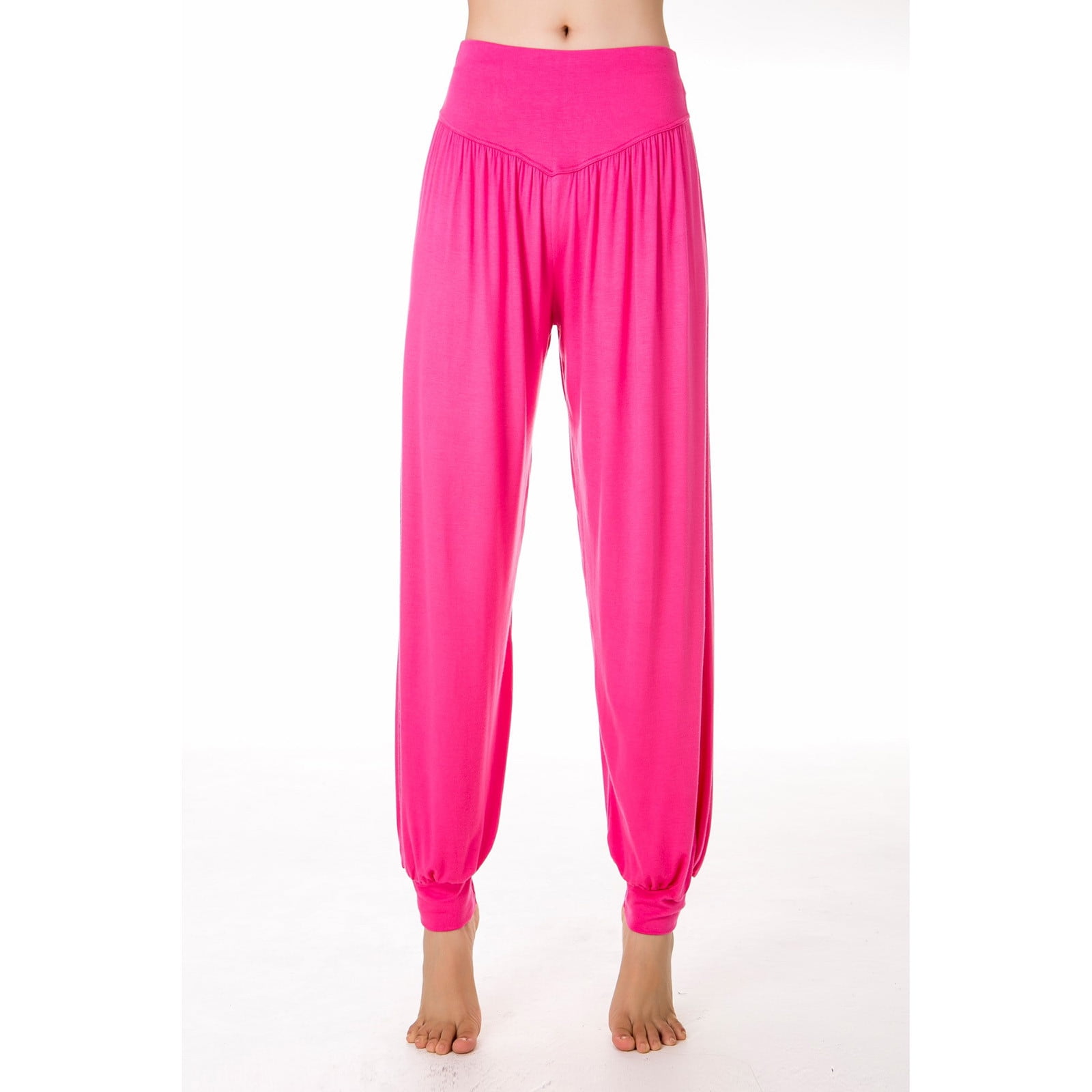 Hot Pink Sweat Pants for Womens Loose High Waist Wide Leg Pants Workout