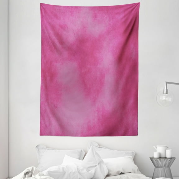 Hot Pink Tapestry, Mottled Abstract Vibrant Colored Texture Image Vintage Artistic Warm Composition, Wall Hanging for Bedroom Living Room Dorm Decor, 60W X 80L Inches, Hot Pink, by Ambesonne