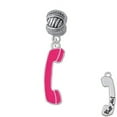 thumbnail image 1 of Hot Pink Telephone - Large Rope with Cross Beads Charm Bead, 1 of 1