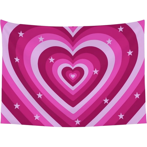 Hot Pink Trashy Emo Y2K Mcbling Aesthetic Baddie 2000S Scene Tapestry Wall Decor Room Bedroom Decor for Teen Girls (59" x 39")