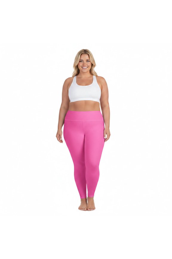 Hot Web Pink Color All-Over Print Plus Size Leggings