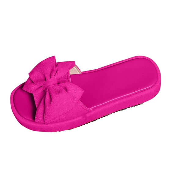 Hot Pink Women Chic Versatile Thick-Soled Decoration Open-Toe Footwear Breathable For Spring Summer Beach Wear Lightweight