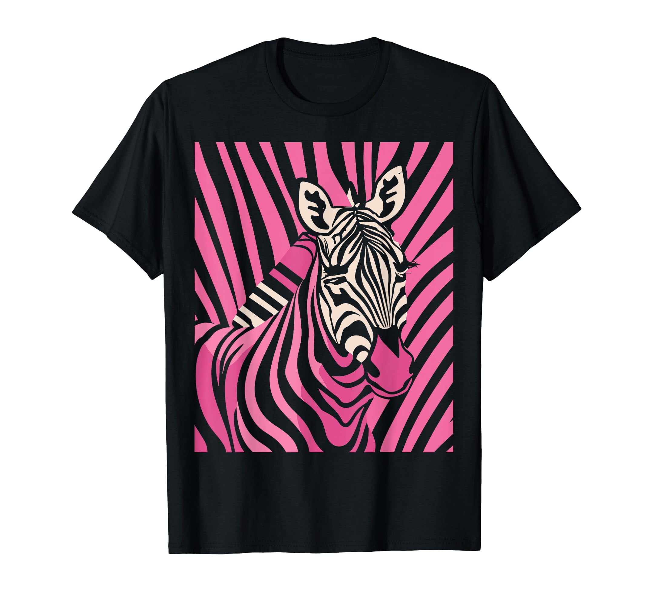 Hot Pink Zebra Print Stripe Pattern for Cute Girls, Women T-Shirt ...