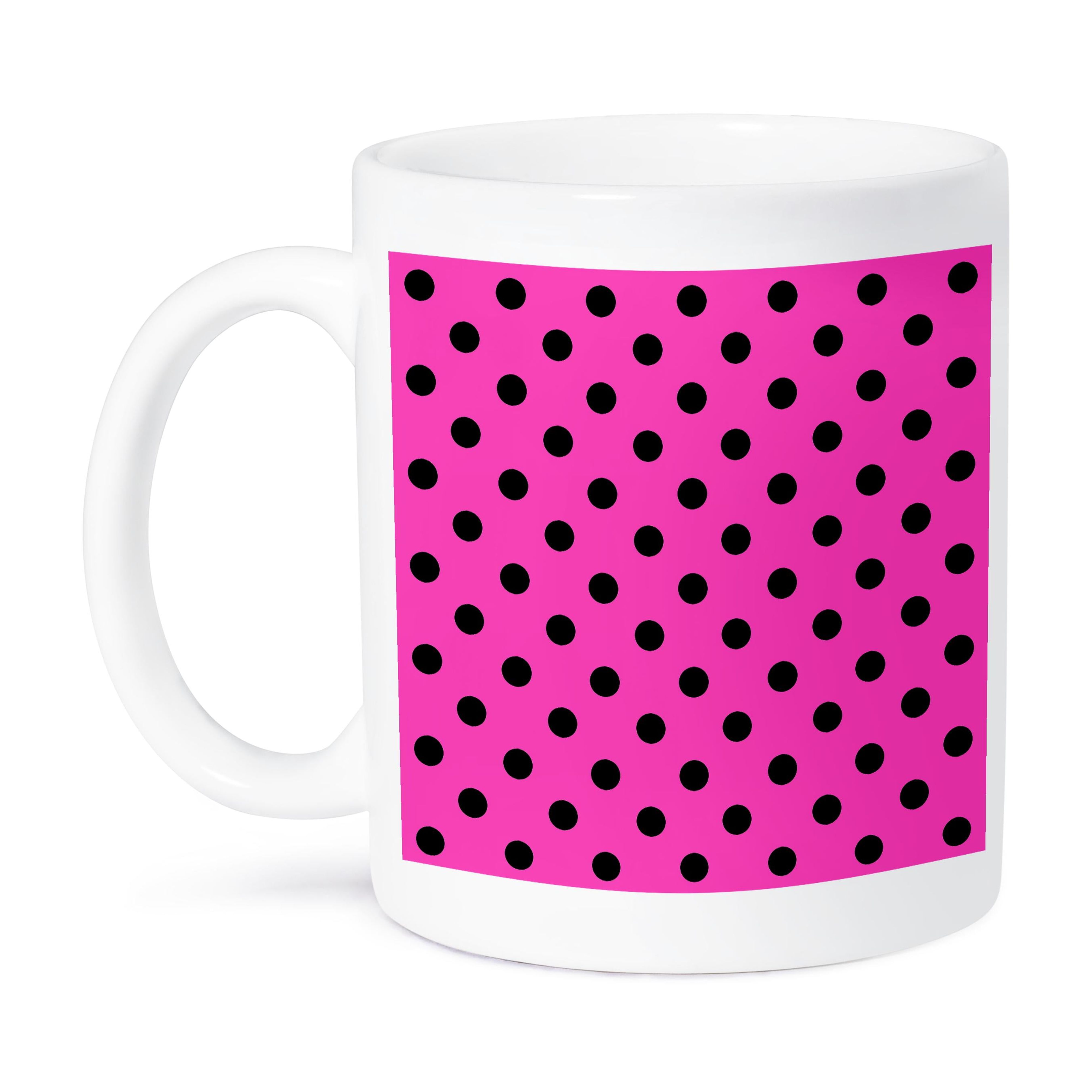 3dRose Hot Pink Bling Mustache Mug - Faux Glitter Girly Moustache Design Two Tone 11oz