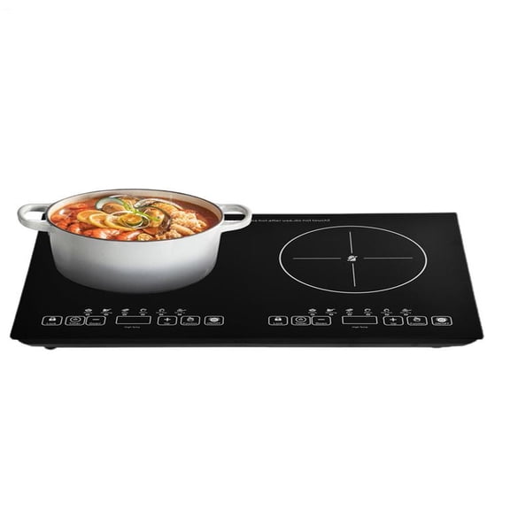 Hot Plate, 2 Burner, Portable Electric Stove for Cooking with Adjustable Temperature Countertop Burner Cast Iron Cooktop for All Cookwares Home Camp RV
