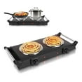 Hot Plate, 2000W Portable Electric Double Burner W/5 Level Temperature