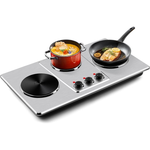 Hot Plate,Countertop Triple Burner with 7?Cast Iron Cooktop,Electric Hot Plate for Cooking,11 Level Temperature Setting