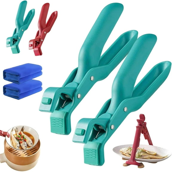 Hot Plate Gripper, Multi-Function Anti-Scald Bowl Clip,  Silicone Non-Slip Hot Dish Plate Holder Tongs for Microwave Oven, Air Fryer, Cooking, Kitchen Utensil for Bowls, Pans, Dishes