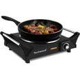 thumbnail image 1 of Hot Plate, Techwood Portable Electric Stove for cooking, 1200W Countertop Infrared Single Burner with Handles & 7.5” Glass Cooktop for RV/Home/Camp, Compatible for All Cookwares Upgraded Version, 1 of 7