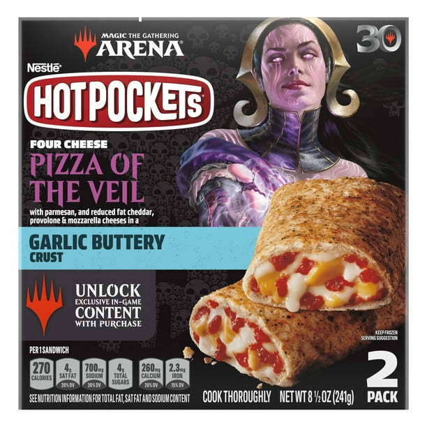Hot Pockets Frozen Snacks Four Cheese Pizza Sandwiches, 8.5 oz (Frozen