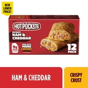 Hot Pockets Hickory Ham and Cheddar Cheese Crispy Crust Sandwich Snacks, 54 oz, 12 Pack (Frozen)