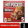 thumbnail image 1 of Hot Pockets Frozen Snacks Italian Style Meatballs and Mozzarella Garlic Buttery Crust Sandwiches, 22.5 oz, 5 Count Box (Frozen), 1 of 16