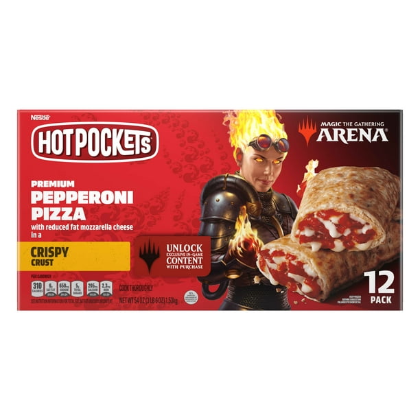 Hot Pockets Frozen Snacks Pepperoni Pizza Crispy Crust Snacks 54 Oz 12 Count Box Frozen