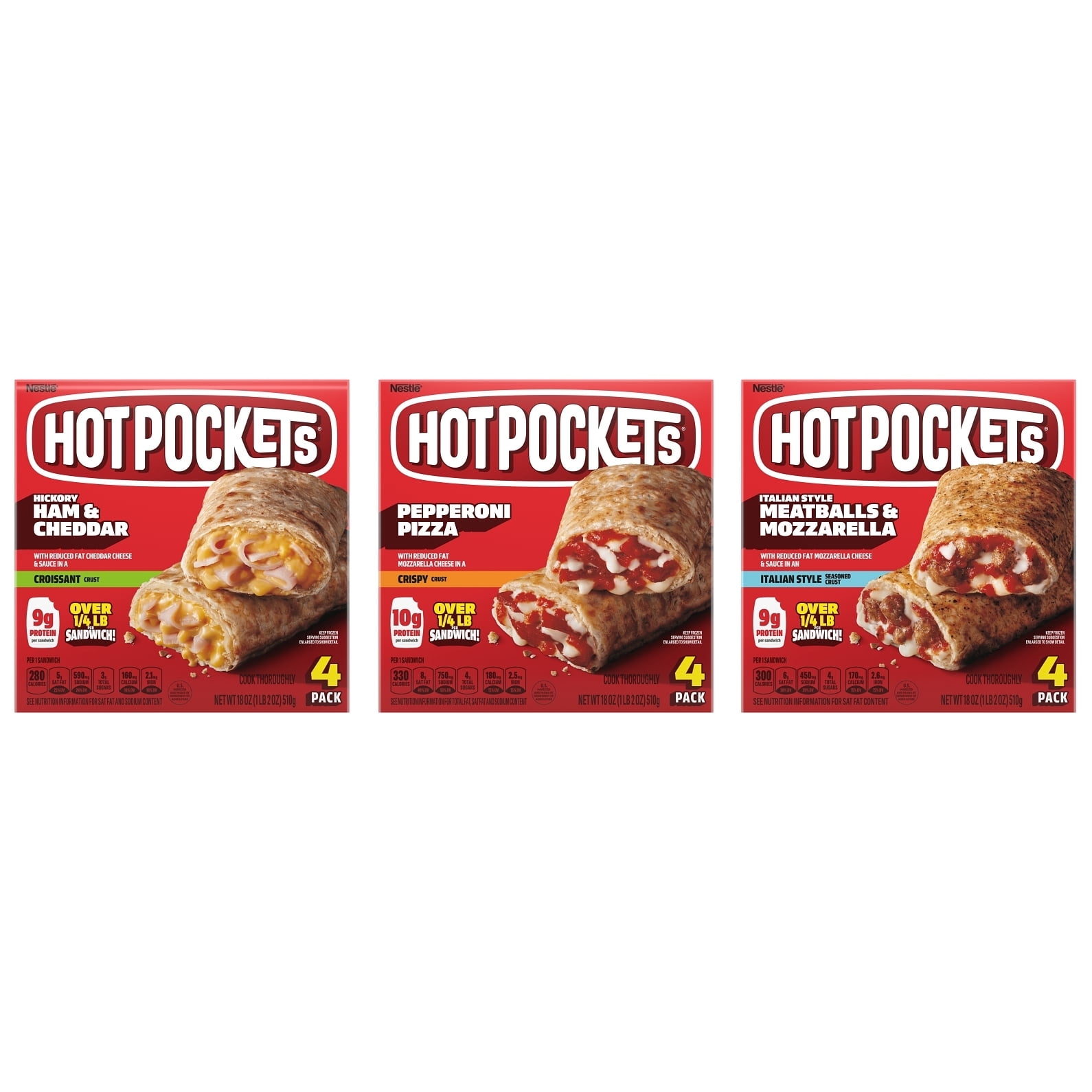 Hot Pockets  Lunch Bundle. 18 oz Box (Pack of 3)