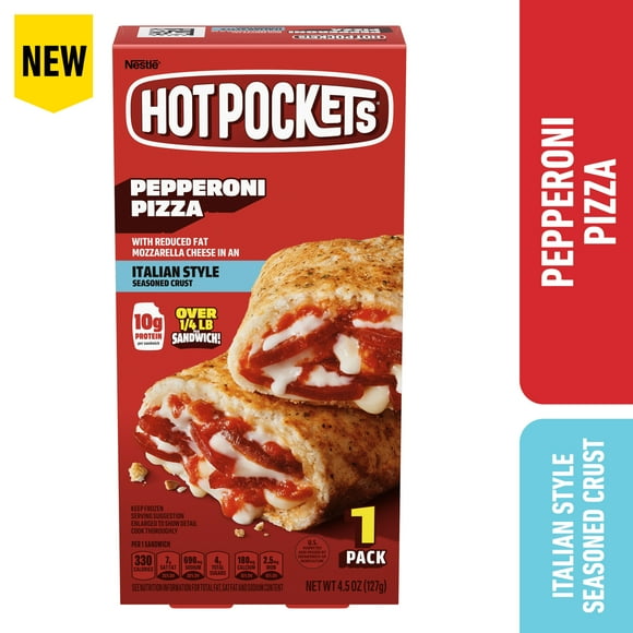 Hot Pockets Pepperoni Pizza, Hot Pockets, Pizza Snack, Air Fryer Frozen Sandwich 4.5 oz (Frozen)