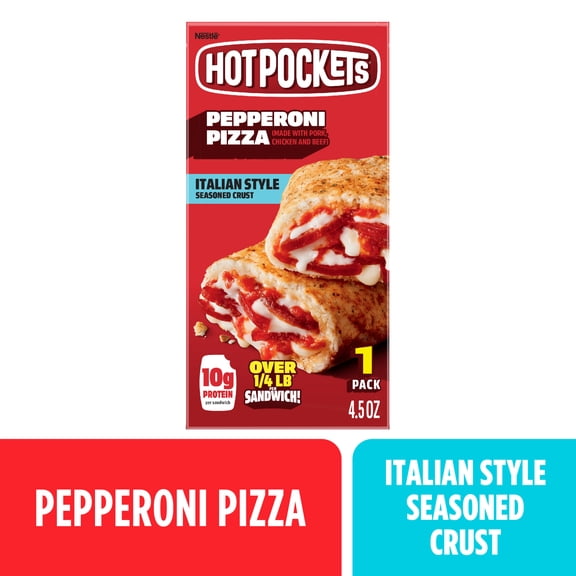 Hot Pockets Pepperoni Pizza Air Fryer Sandwich Snacks, 4.5 oz (Frozen)