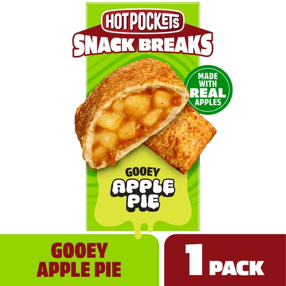 Hot Pockets Snack Breaks Apple Pie, Cinnamon Sugar Crust, Gooey Snacks, 1 pack, 2 Frozen Treats, 4 oz Box, Microwave or Air Fry (Frozen)