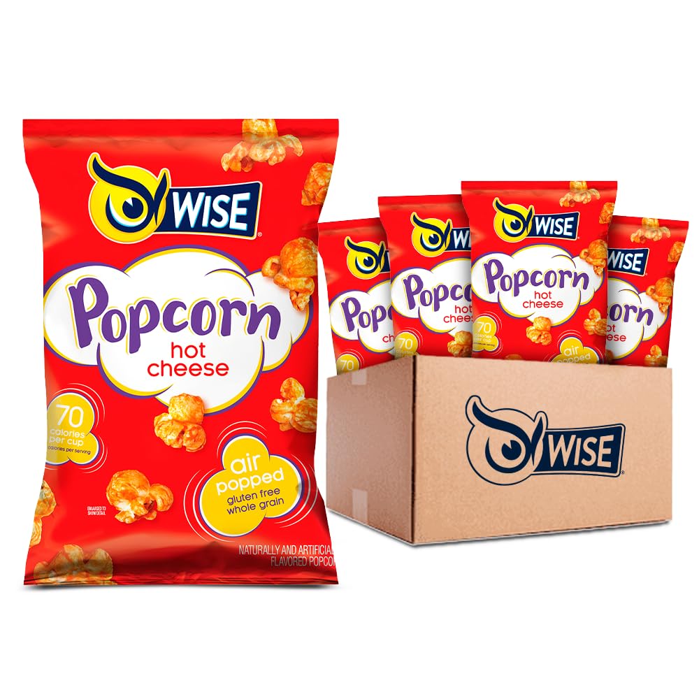 Hot Popcorn 0.625 Ounce (42 Count), Air Popped Individual Snack Size