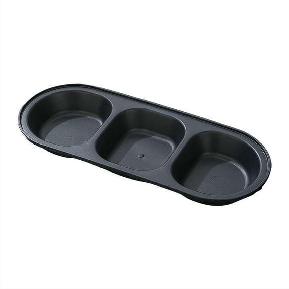 Hot Pot BBQ Dipping Sauce Dishes, 3 Compartment Multi-Purpose Condiment Trays, PP Plastic Seasoning Bowls for Family Gatherings, Stackable Sauce Dish Set - Black