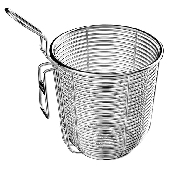 Raindrops Stainless Steel Pasta Strainer Basket with Handle for Boiling and Draining